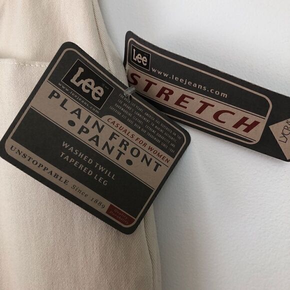 NWT Lee Size 10 Medium Plain Front Pleated Stretch Tan Jeans!! - Picture 5 of 13